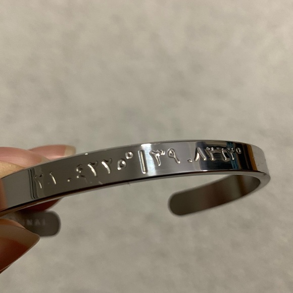 Nominal Men’s Silver Bracelets with Kaaba Coordinates - Picture 10 of 14